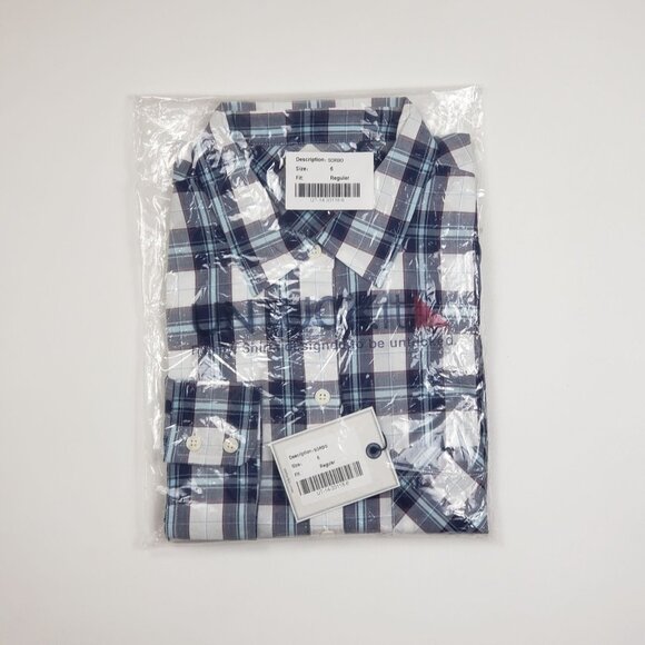 UNTUCKit Sorbo Shirt Women's 6 Cotton Button Up Blue White Red Plaid Regular Fit - Picture 12 of 16